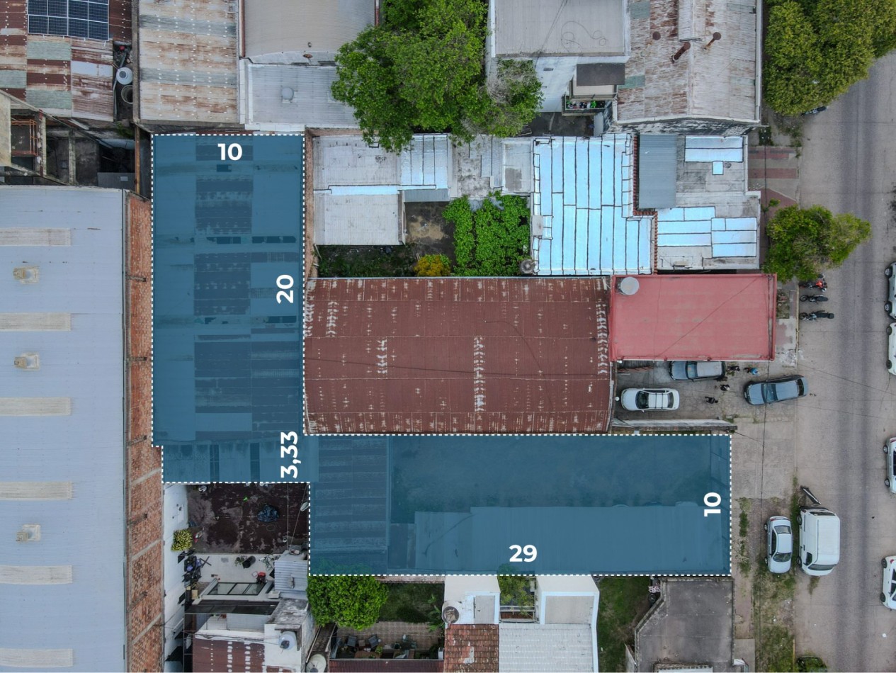 Terreno de 522 m² con galpon a 70 m de Av. 25 de Mayo